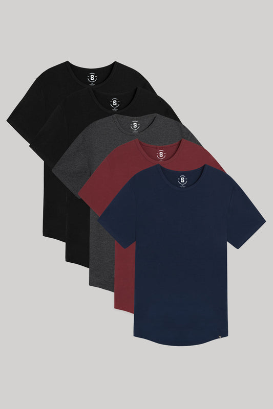Everyday Stretch T-Shirt – Longer Length – 5-Pack