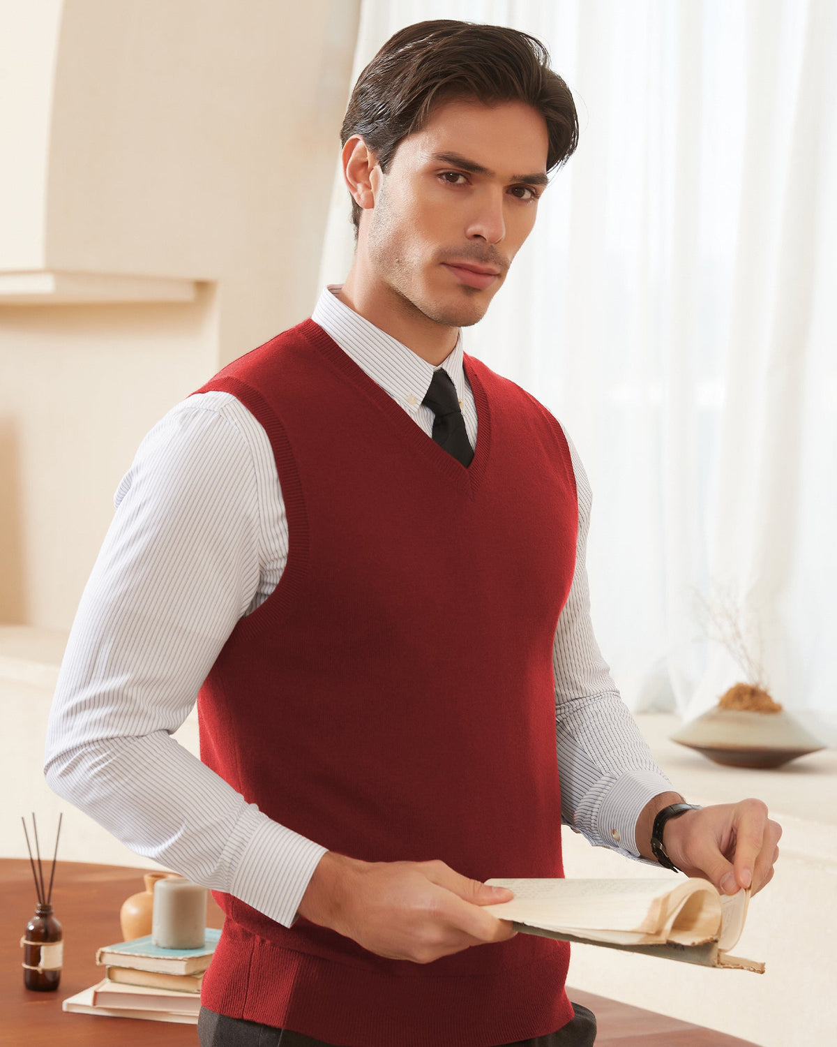 Wool Blend V-Neck Sweater Vest
