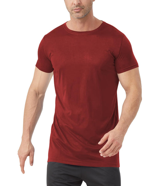 Idtswch Men's Tall T-Shirt Rash Guard UPF 50+ T-Shirt Quick Dry Swim Water Top Tee Short Sleeve Athletic Shirts 35wine-XL