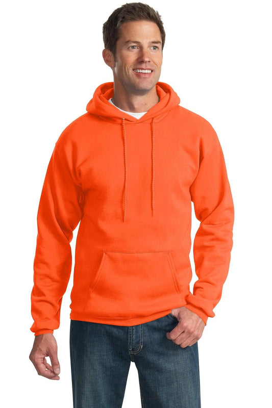 Port & Co TALL Essential Fleece Pullover Hooded Sweatshirt-PC90HT-4XLT-Safety Orange