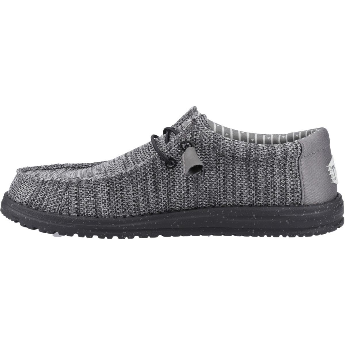 HEYDUDE Wally Stretch Sox Granite Grey/Black Size 14, Men’s Shoes, Slip-on Loafers, Comfortable & Light-Weight