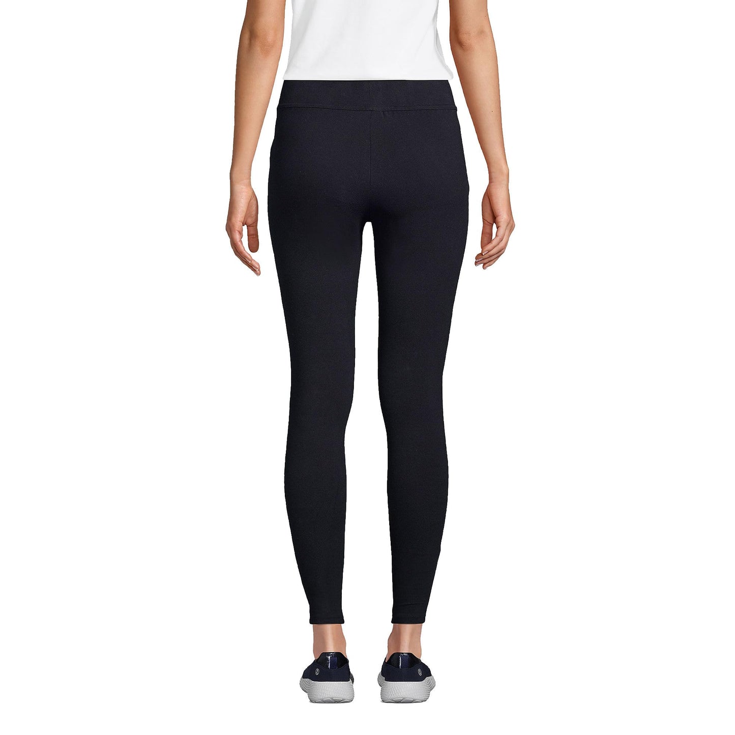 Lands' End Womens Starfish Leggings Black Tall Large