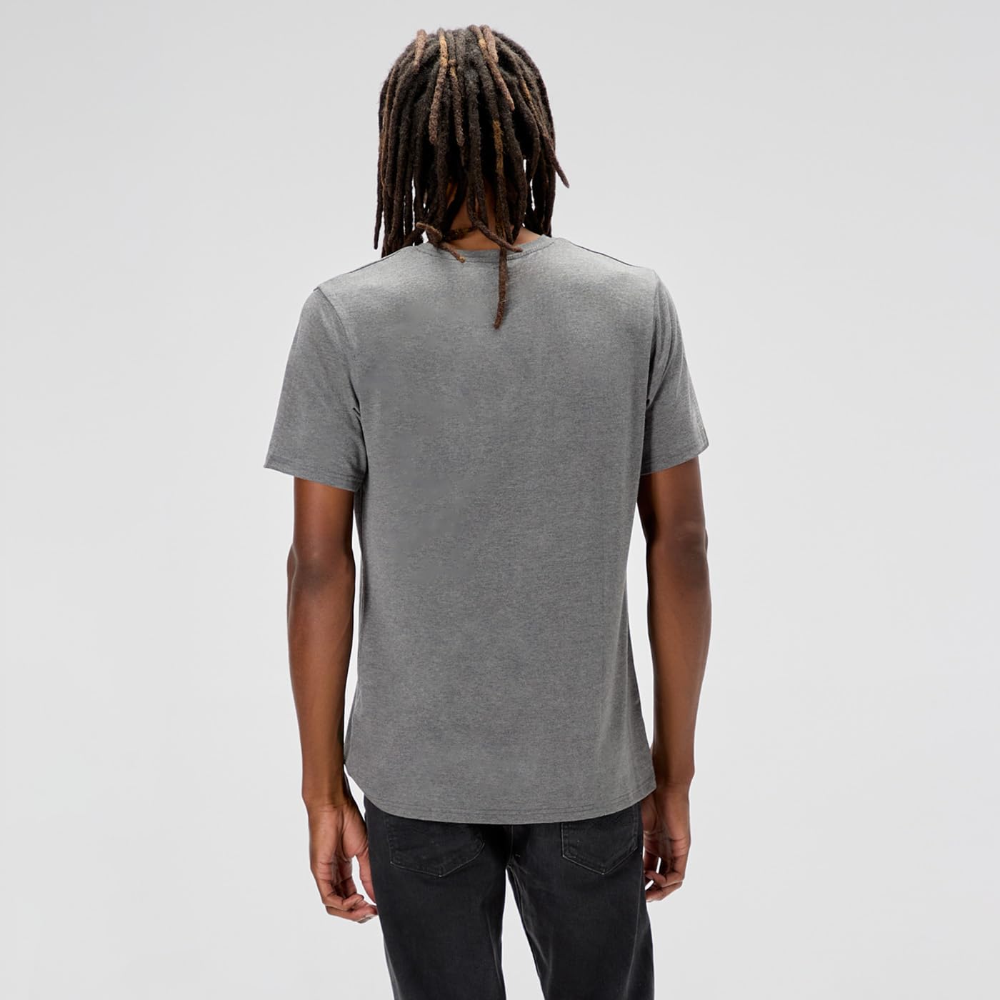 TallSlim Men's Tall Slim-Fit Short Sleeve Crewneck T-Shirt - Extra Long, Slim Fit, Preshrunk Easy Care, Sand Gray, Small