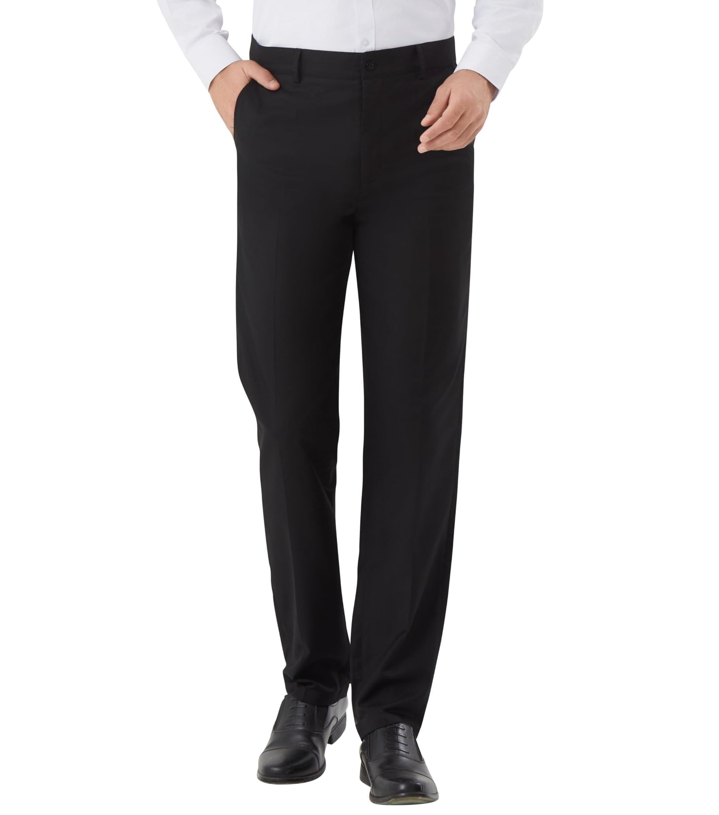 Men's Tall Classic Fit Flex Flat Front Dress Pants Formal Pants for Business & Office Black