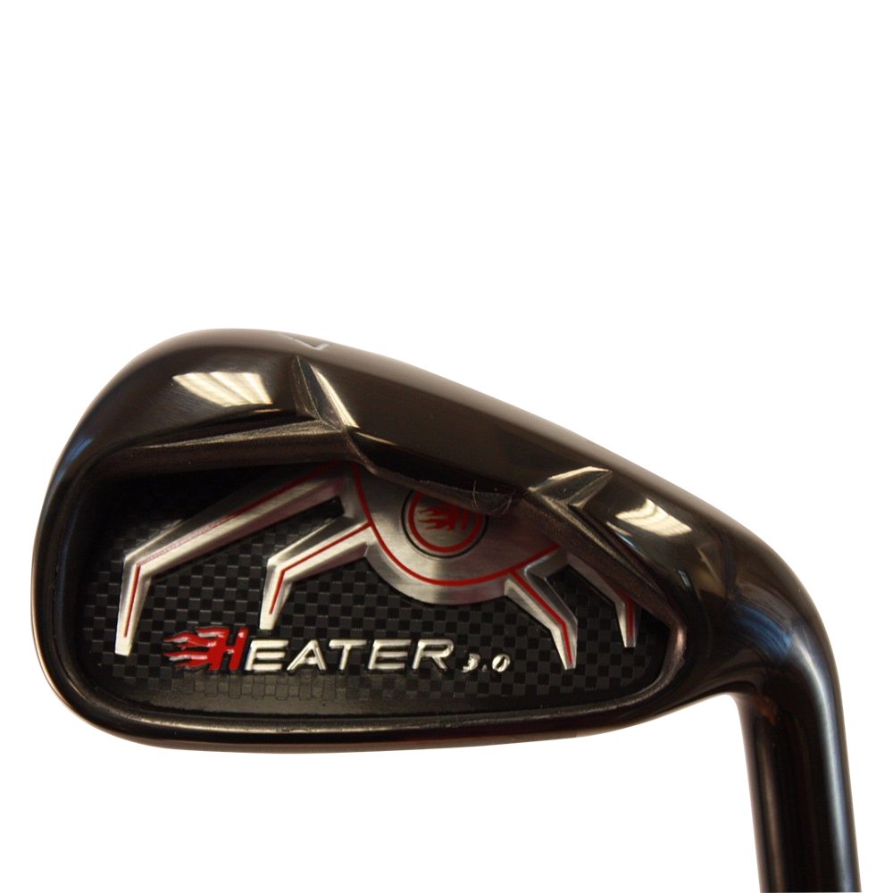 Heater 3.0 Series Black Plasma Golf Iron Set +2 inch Over XL Big & Tall Men's 8-Piece Set (4-PW, SW) Right Handed Regular Flex R Flex Club (Tall 6'3"+ / +2" Over) with Jumbo Black Pro Velvet Grip