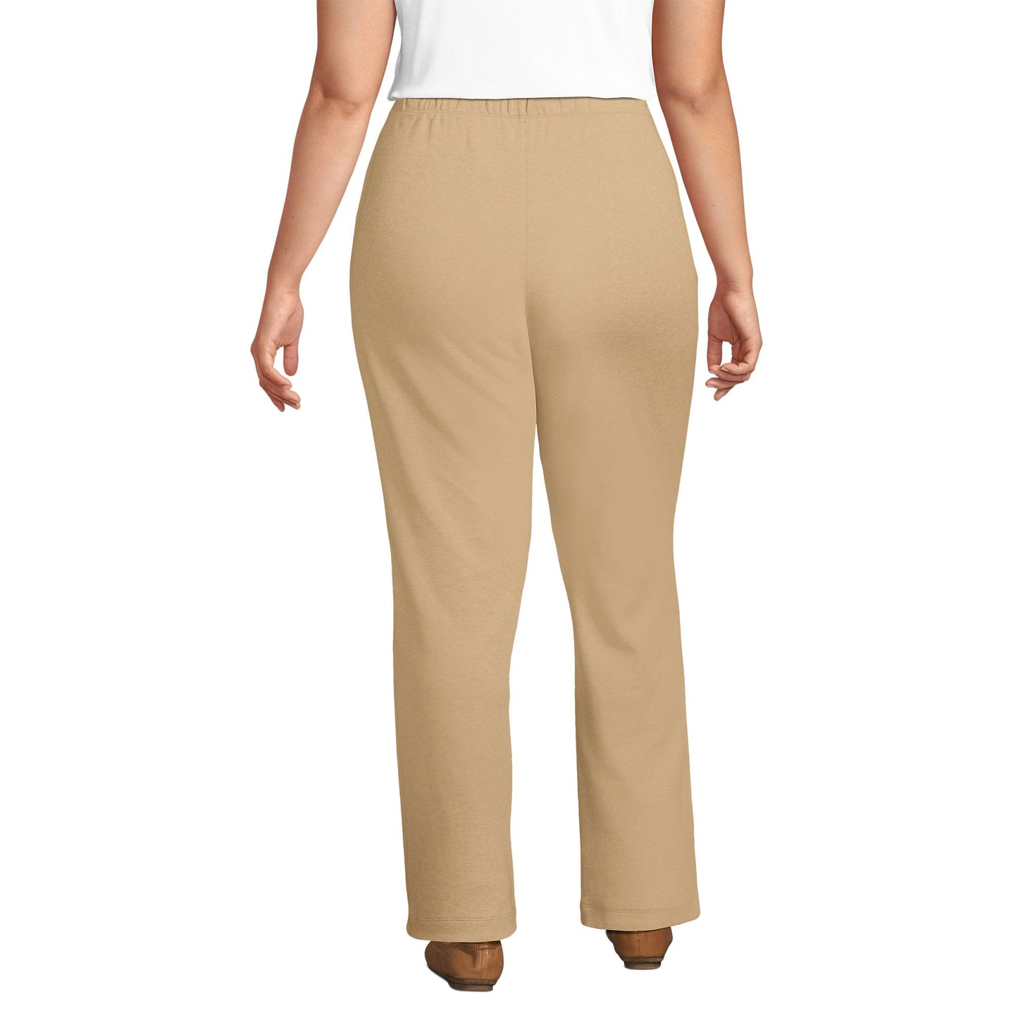 Lands' End Women s Sport Knit Pants French Pecan Heather Tall Large