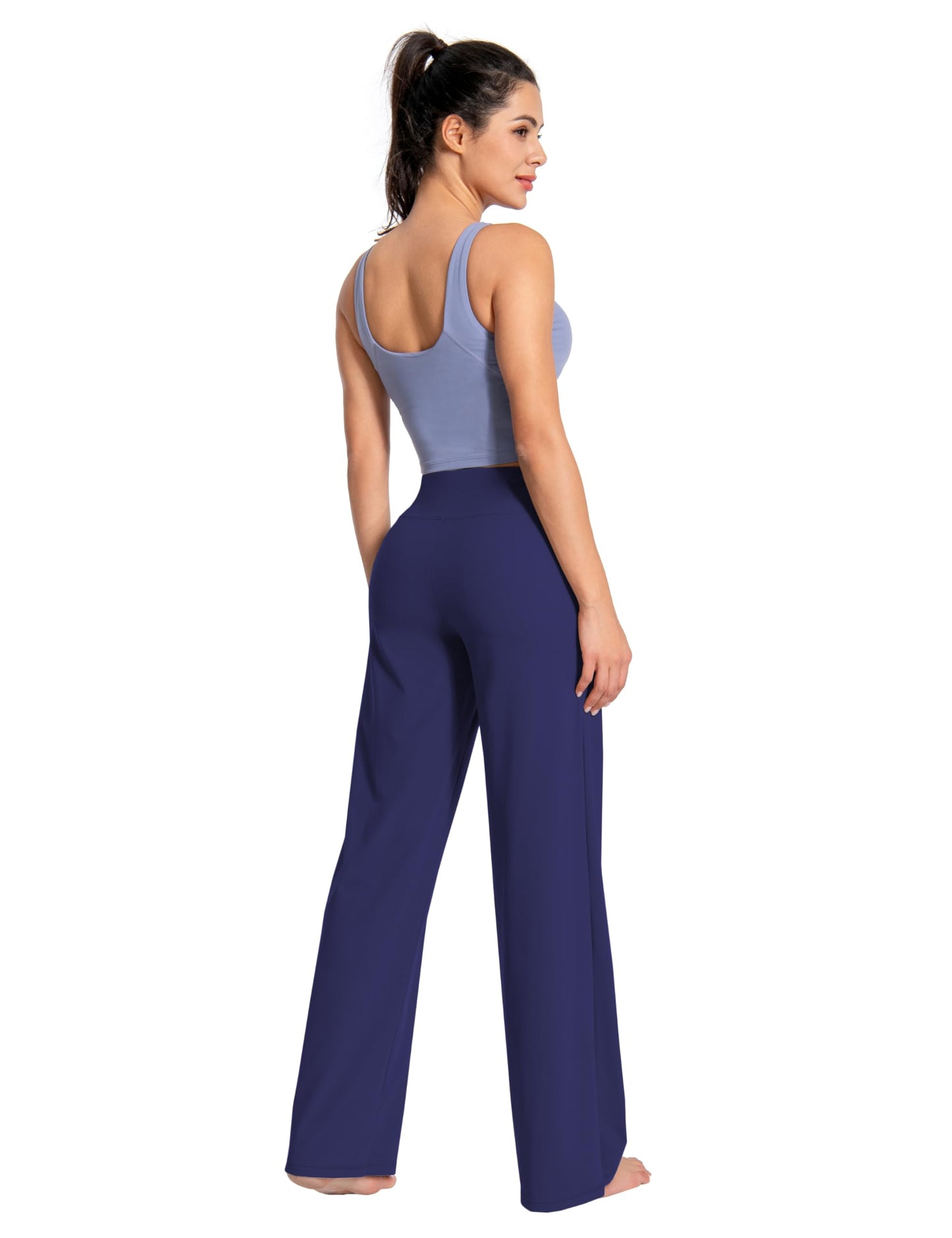 BUBBLELIME 29"/31"/33"/35"/37" Women's Wide Legs Yoga Pants Loose Lounge Sweatpants - Wide Legs_DARKNAVY S_35" Inseam