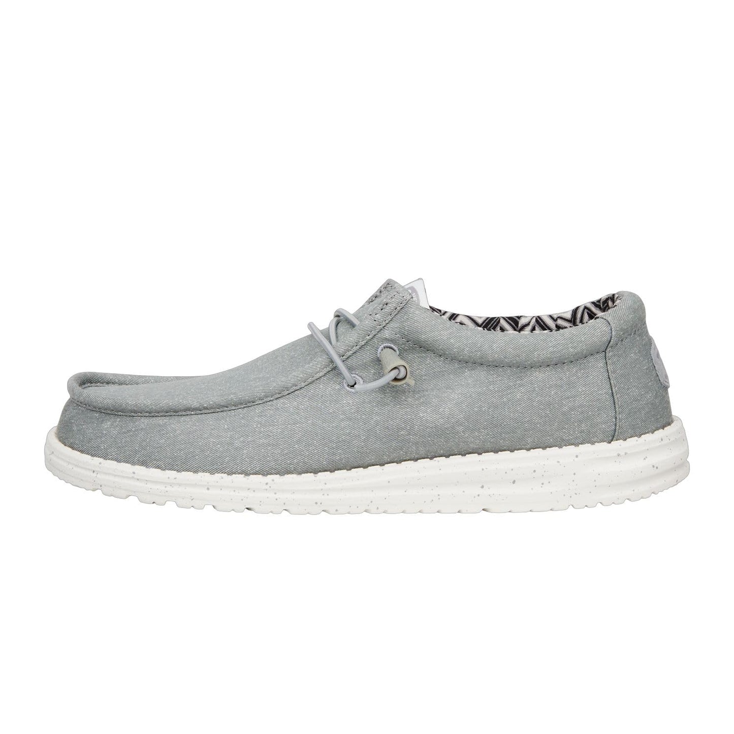 HEYDUDE Men's Wally Stretch Canvas Light Grey Size 14 | Men's Shoes | Men Slip-on Loafers | Comfortable & Light-Weight