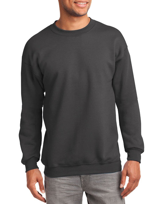 JustBlanks Fleece Sweatshirt for Men Tall Men’s Sweatshirt Crewneck Sweatshirt Relaxed-Fit Pullover Sweatshirt - Charcoal - 2XLT