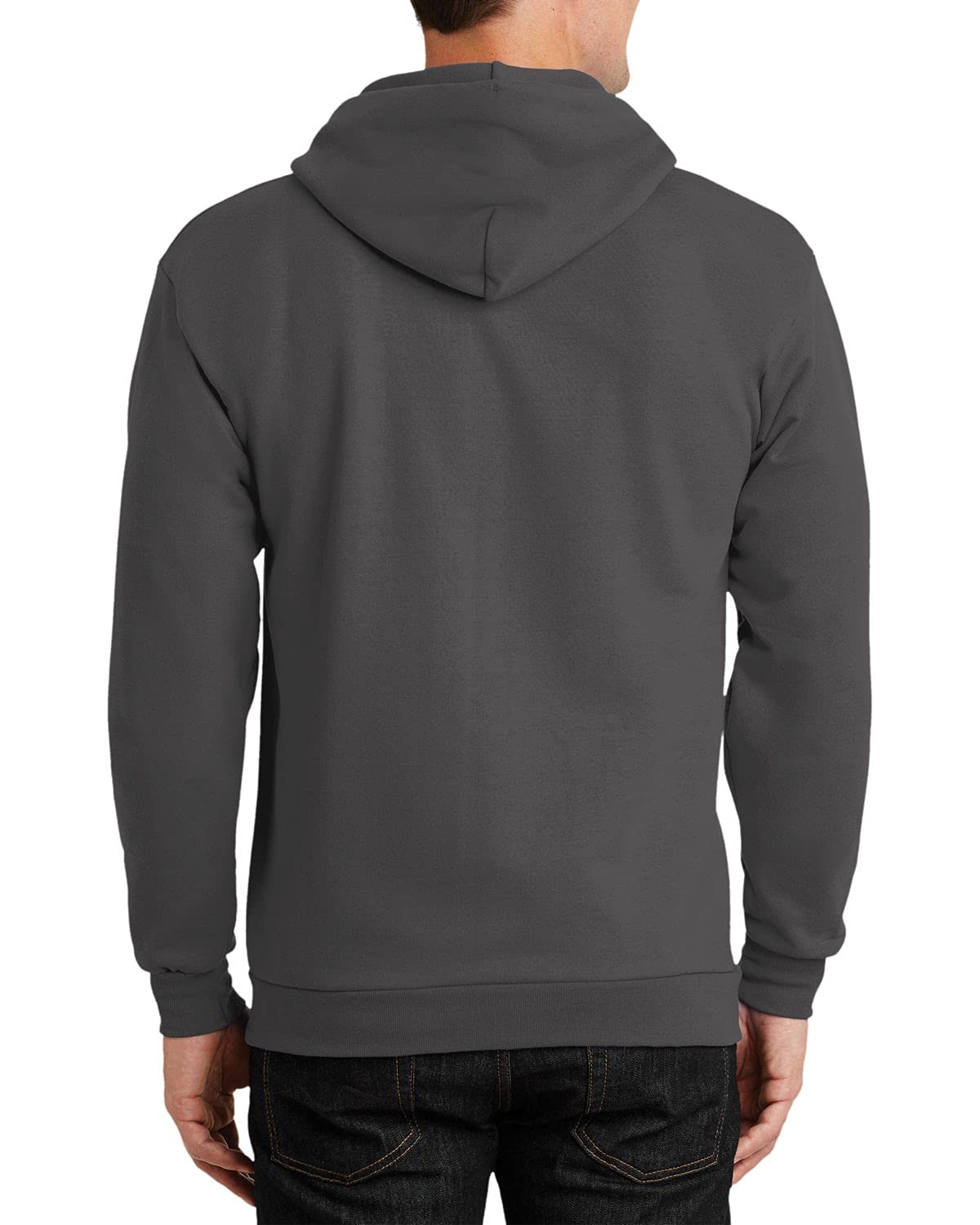 JustBlanks Mens Long Sleeve Hooded Sweatshirt Heavyweight Full-Zip Fleece Hoodie Sweatshirt for Men - Charcoal - XLT