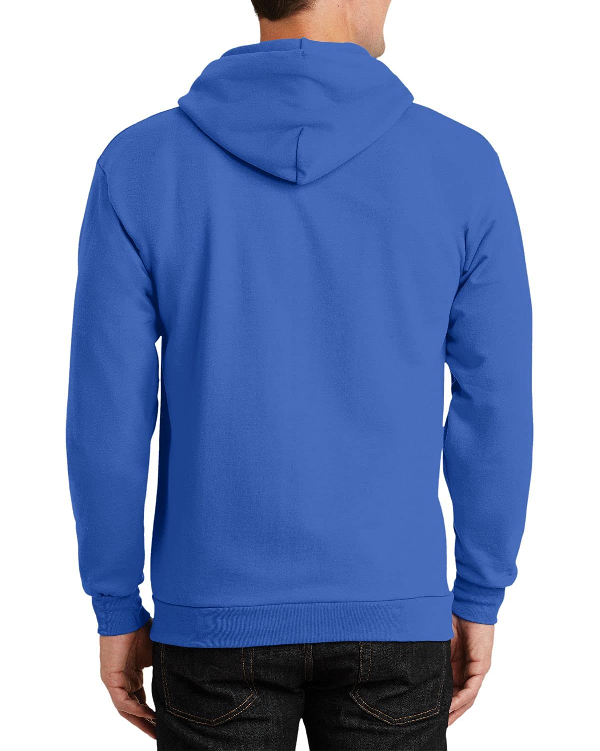 JustBlanks Mens Long Sleeve Hooded Sweatshirt Heavyweight Full-Zip Fleece Hoodie Sweatshirt for Men - Royal - LT