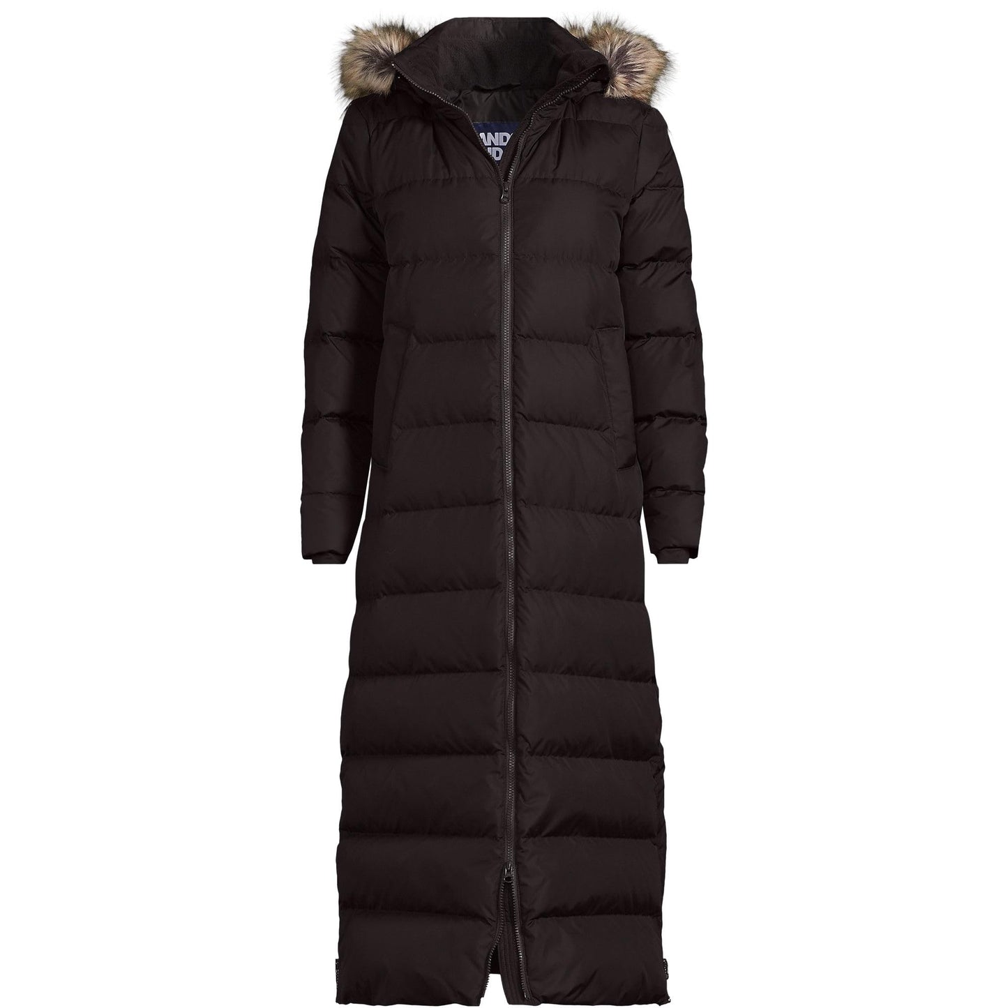 Lands' End Womens Long Maxi Down Coat Rich Brown Tall X-Large