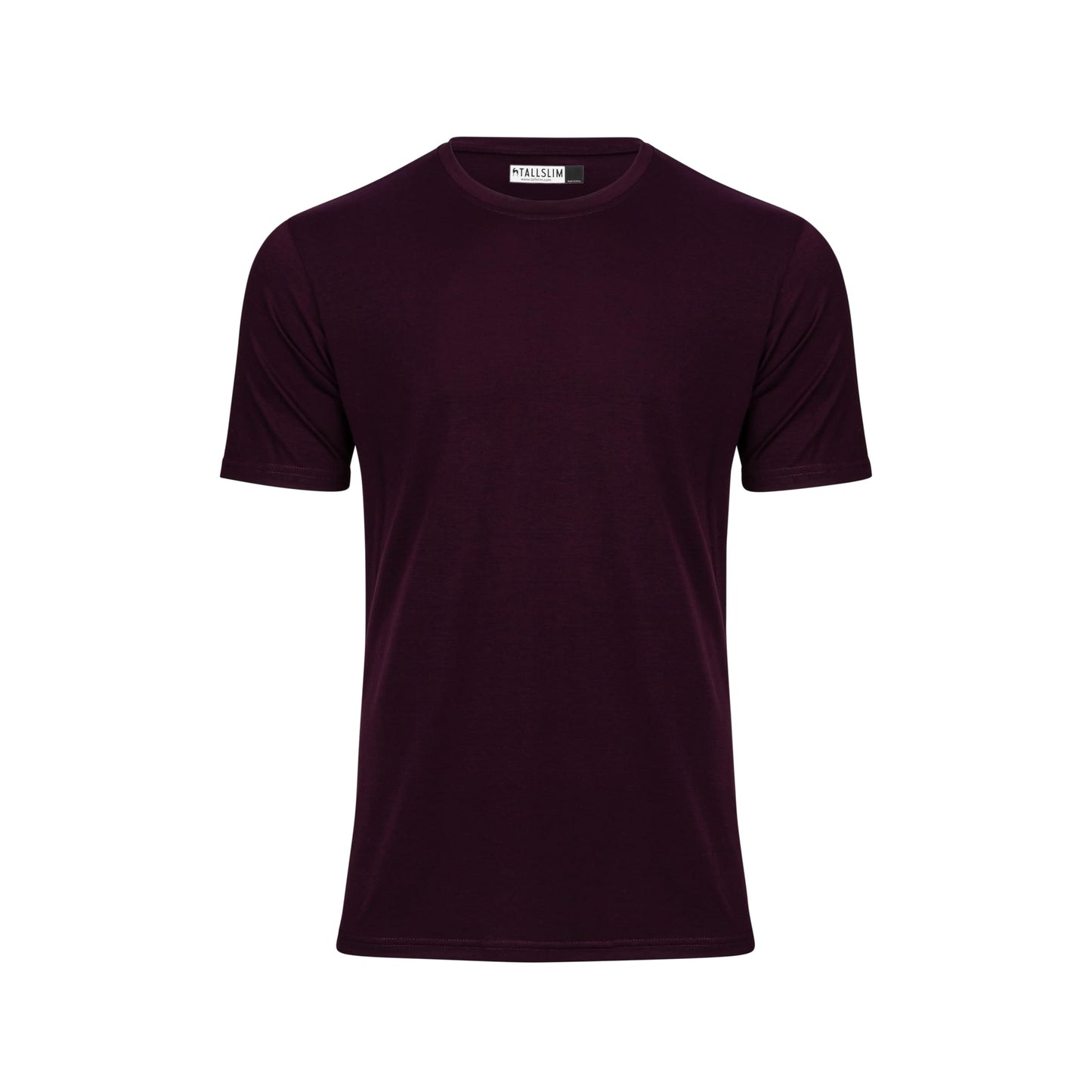 TallSlim Men's Tall Slim-Fit Short Sleeve Crewneck T-Shirt - Extra Long, Slim Fit, Preshrunk Easy Care, Plum, Large