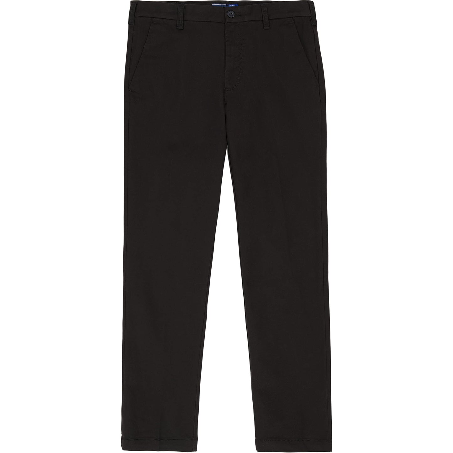 IZOD Men's Big and Tall Performance Stretch Flat Front Pant, Black, 42 36