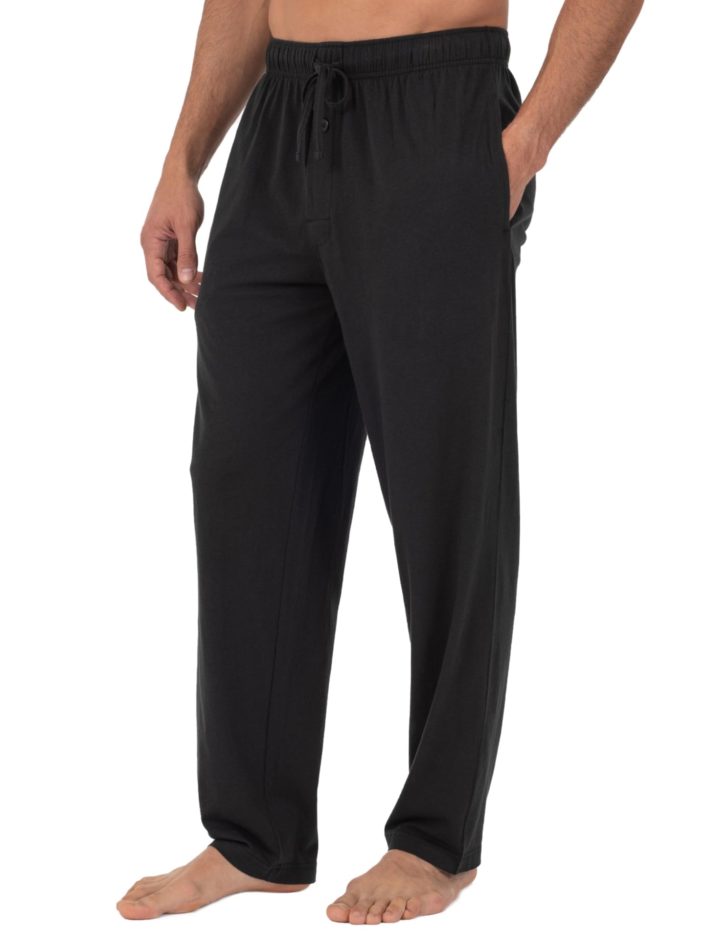 Fruit of the Loom Men's Extended Sizes Jersey Knit Sleep Pant, Black/Navy (2-pack), 2XL Tall