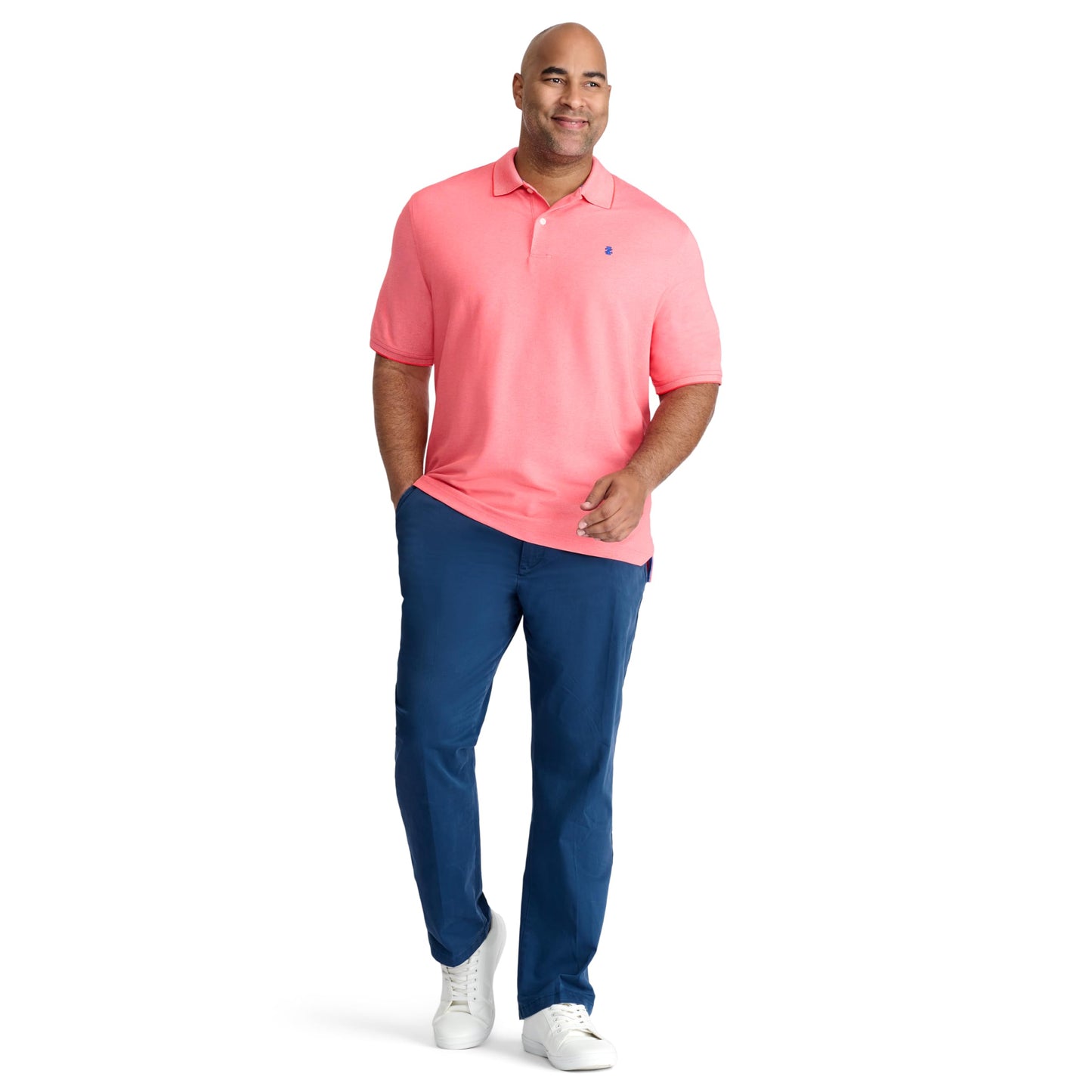 IZOD Men's Big Advantage Performance Short Sleeve Polo Shirt, Cayenne, Large Tall