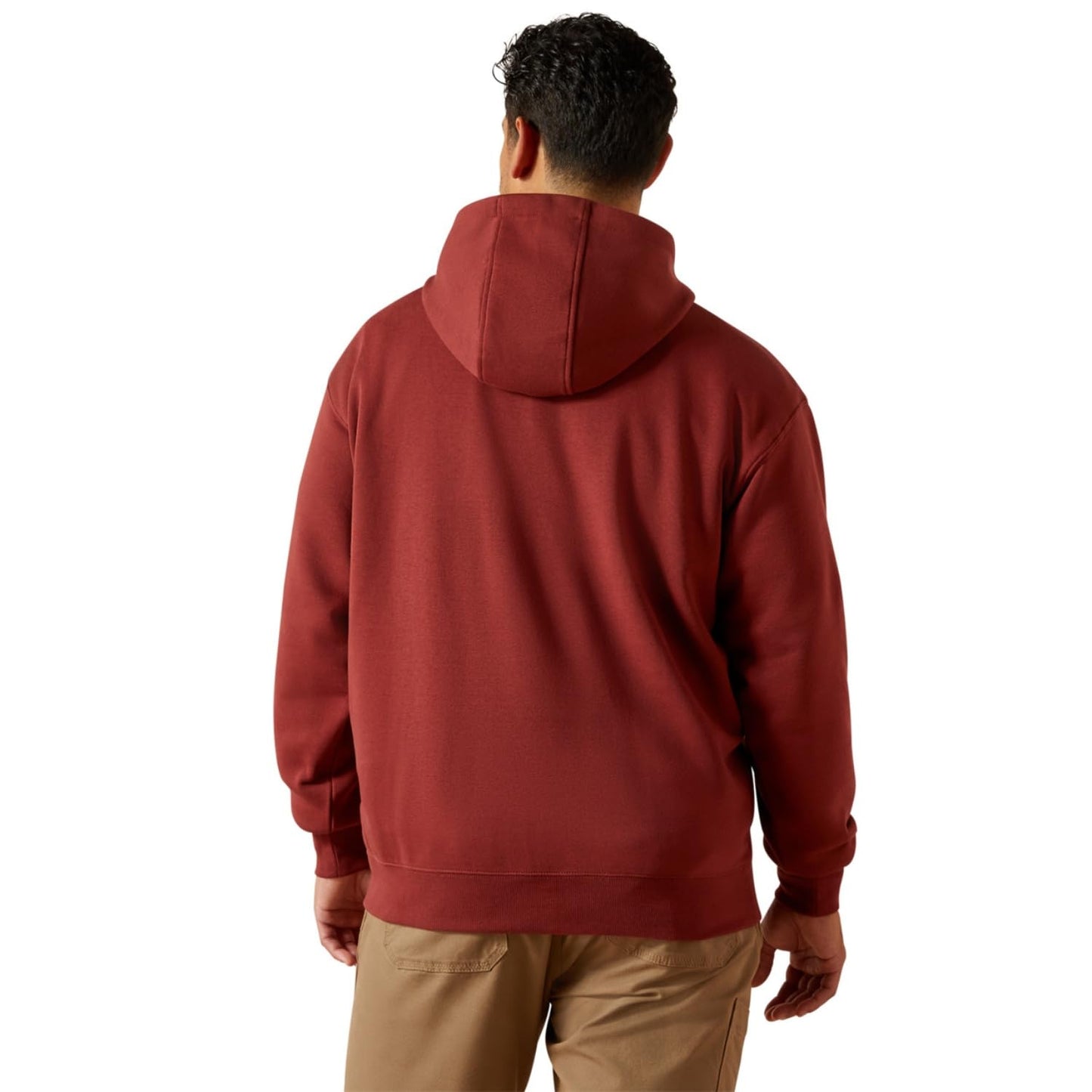 Ariat Rebar Lightweight Logo Hoodie, Madder Brown, X-Large Tall