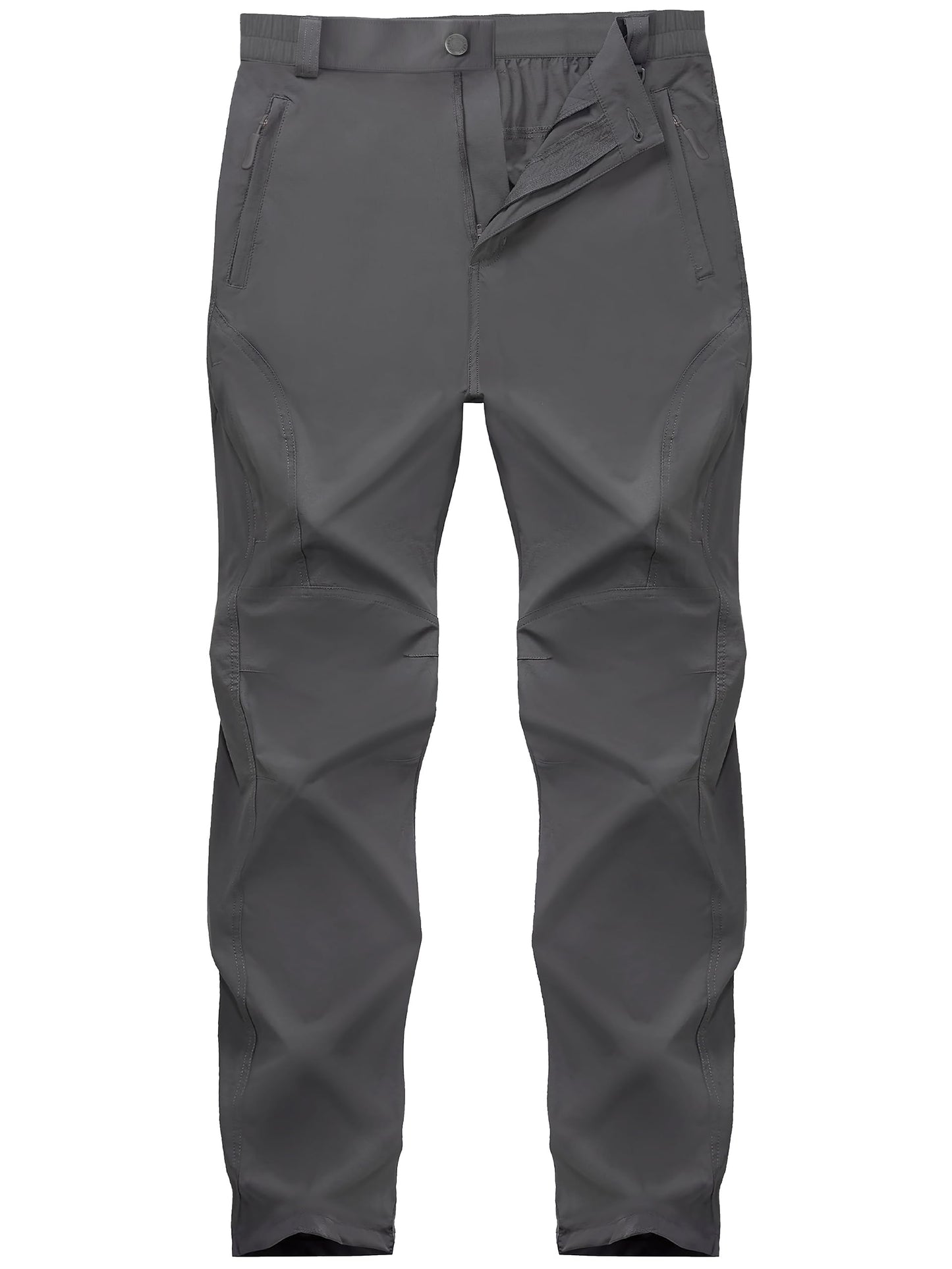SEVEGO 30"/32"/34"/36" Inseam Men's Tall Hiking Pants Quick Dry Outdoor Waterproof Fishing Cargo Pants with Belt 5 Pockets 38" Dark Gray XXL