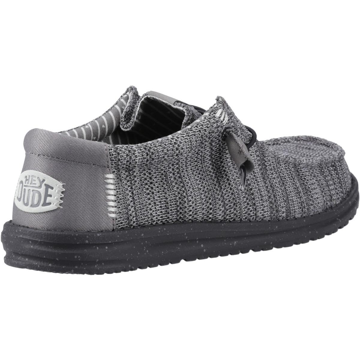HEYDUDE Wally Stretch Sox Granite Grey/Black Size 15, Men’s Shoes, Slip-on Loafers, Comfortable & Light-Weight