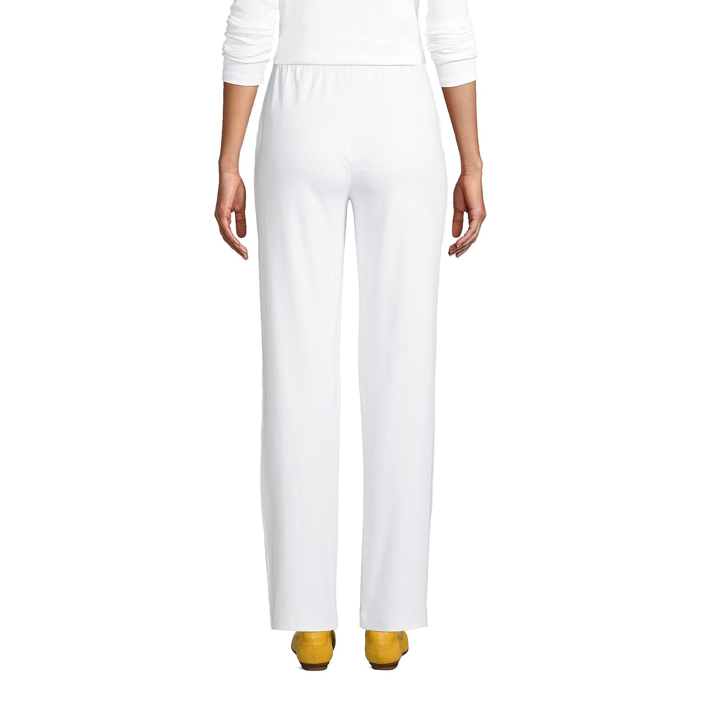 Lands' End Women s Sport Knit Pants White Tall X-Large