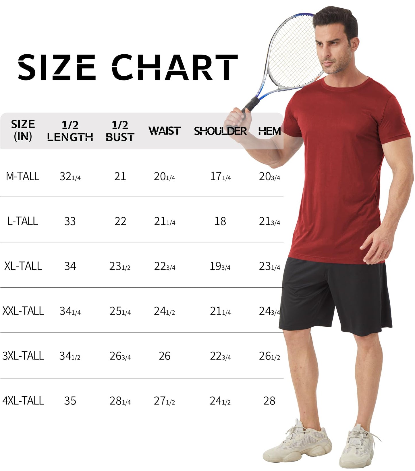 Idtswch Men's Tall T-Shirt Rash Guard UPF 50+ T-Shirt Quick Dry Swim Water Top Tee Short Sleeve Athletic Shirts 35wine-M