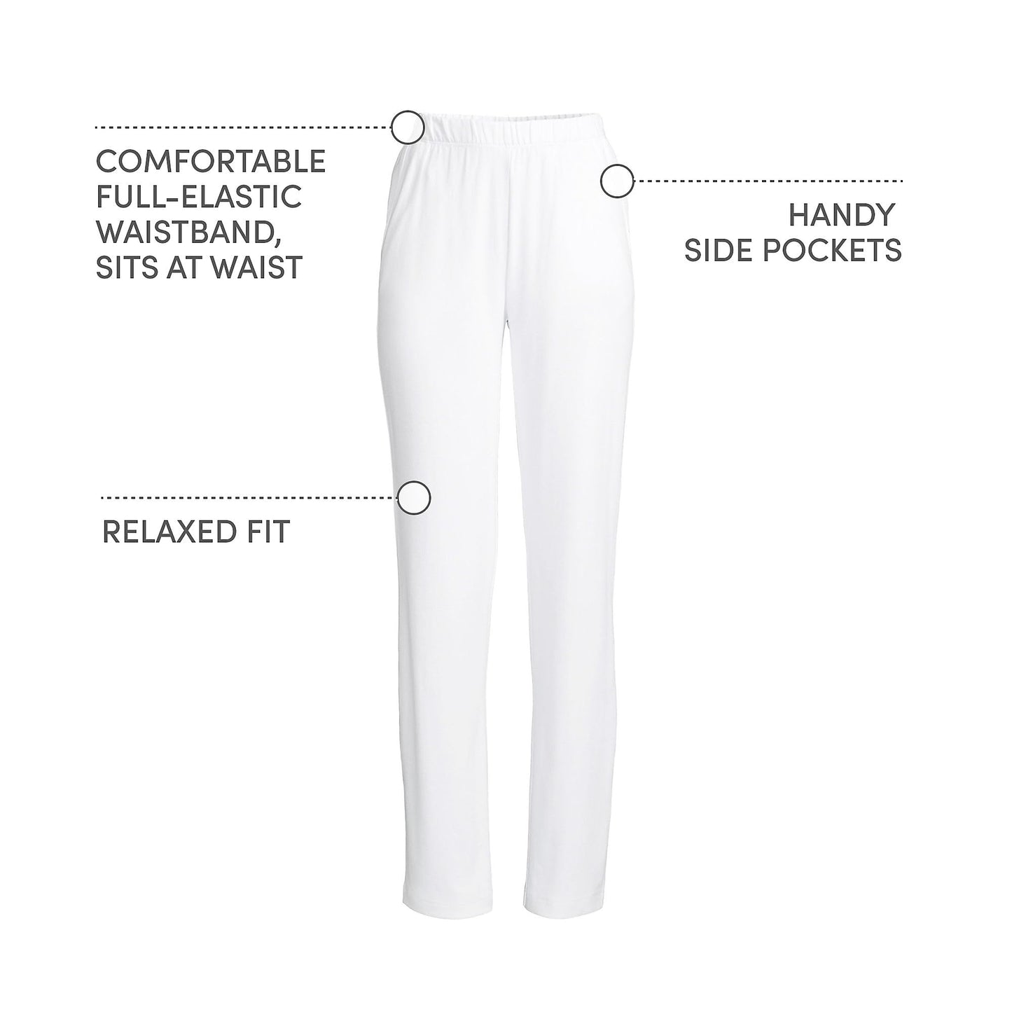 Lands' End Women s Sport Knit Pants White Tall X-Large