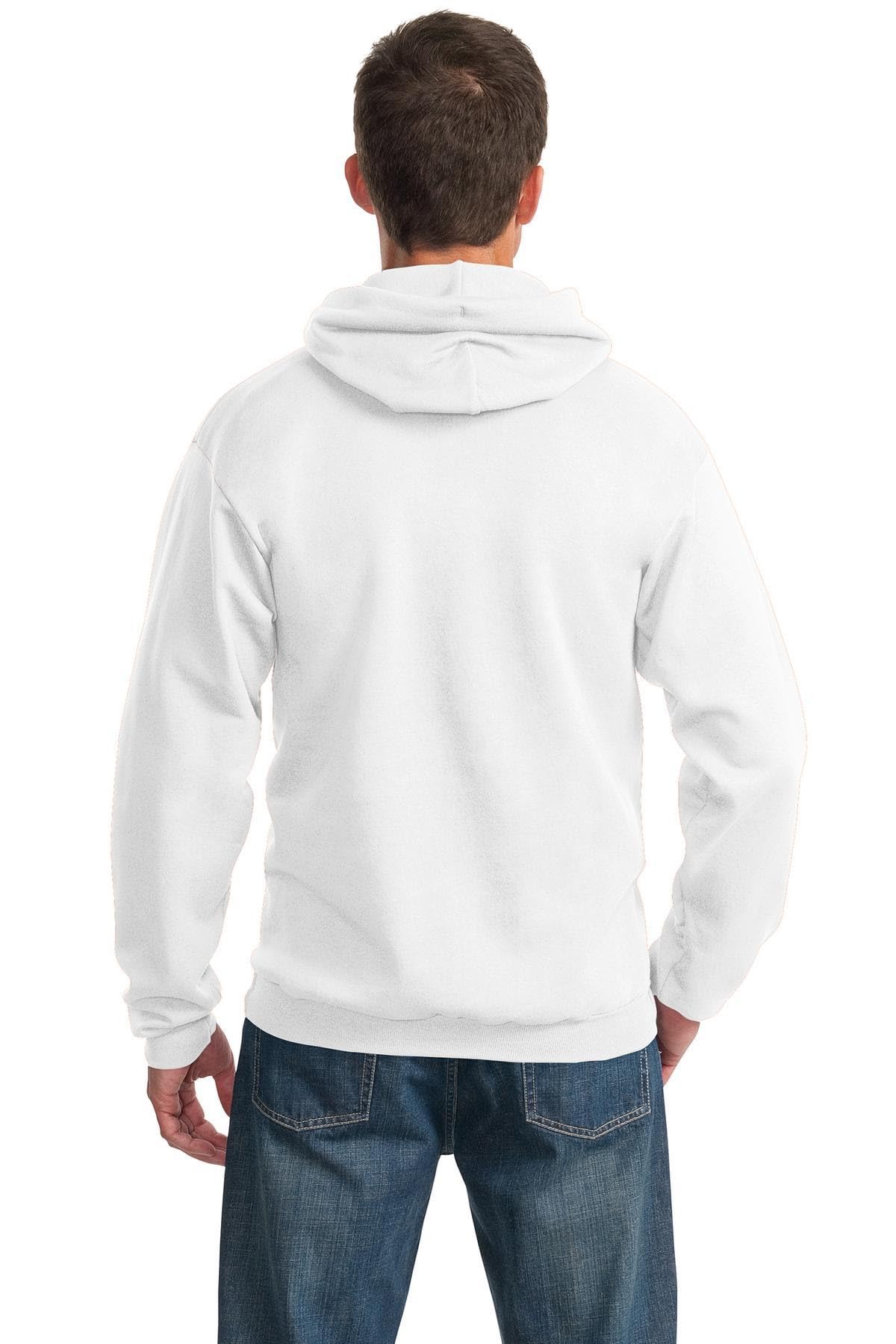 Port & Co TALL Essential Fleece Pullover Hooded Sweatshirt-PC90HT-4XLT-White