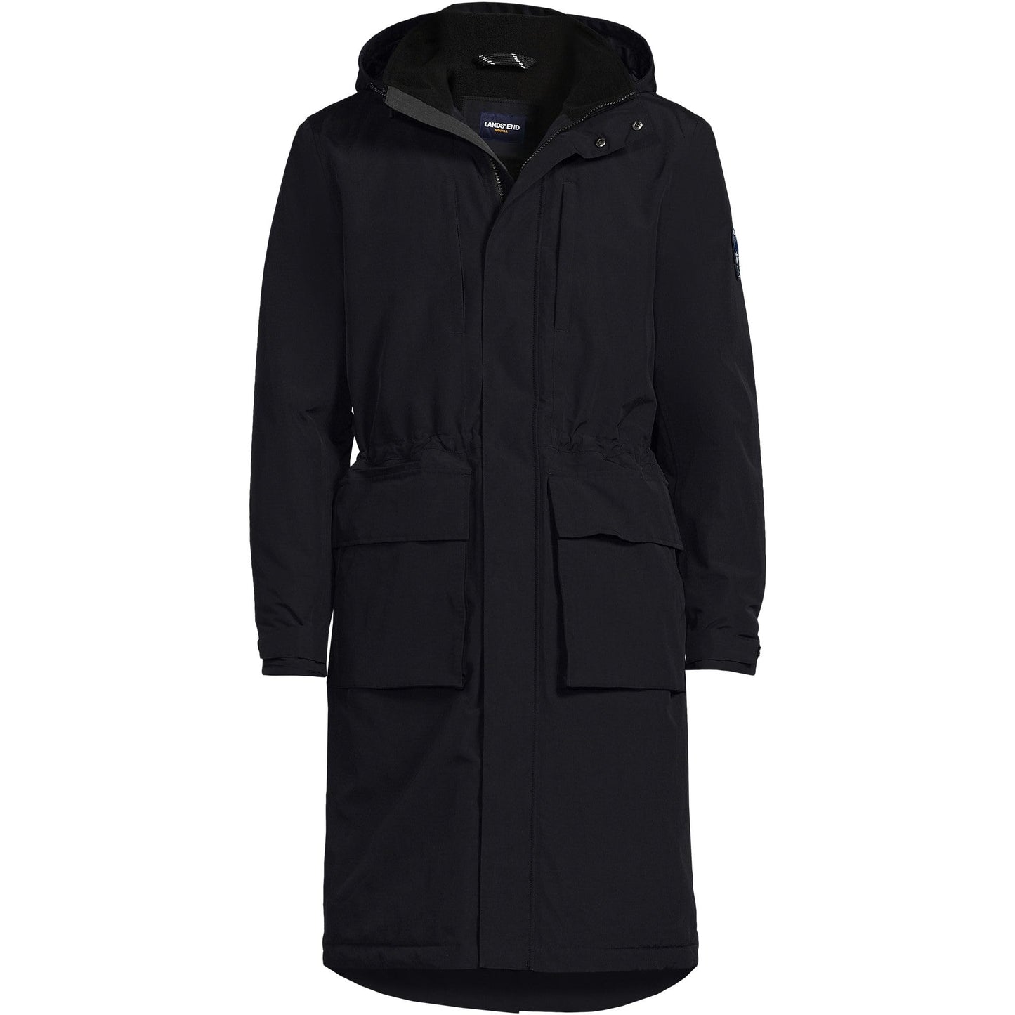 Lands' End Mens Squall Stadium Coat Black Tall Large