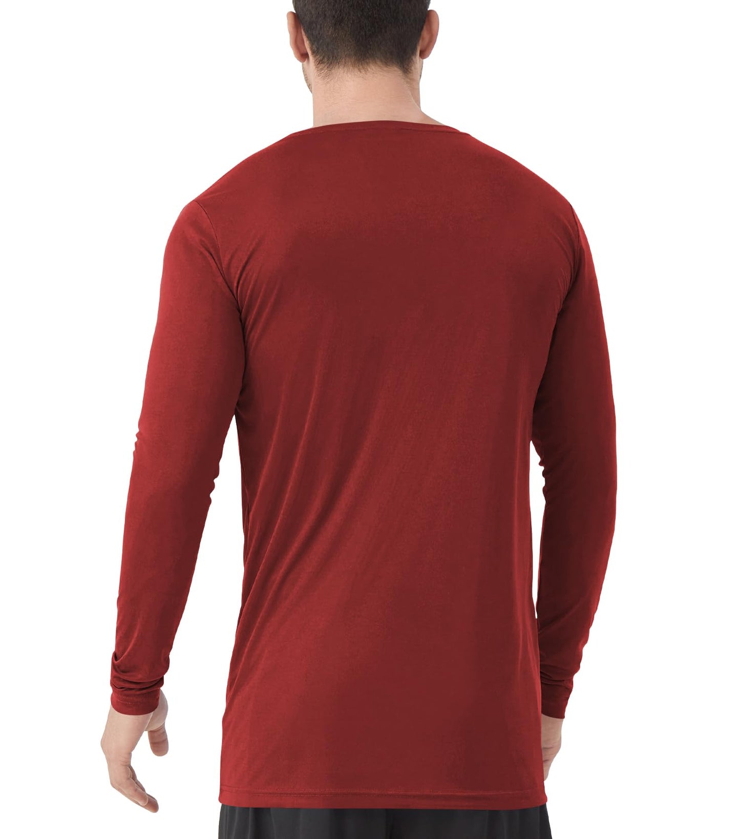 Men's Tall Rash Guard Long Sleeve T Shirts - UPF 50+ Sun Protection Tee Shirt for Fishing, Swim, Hiking Wine