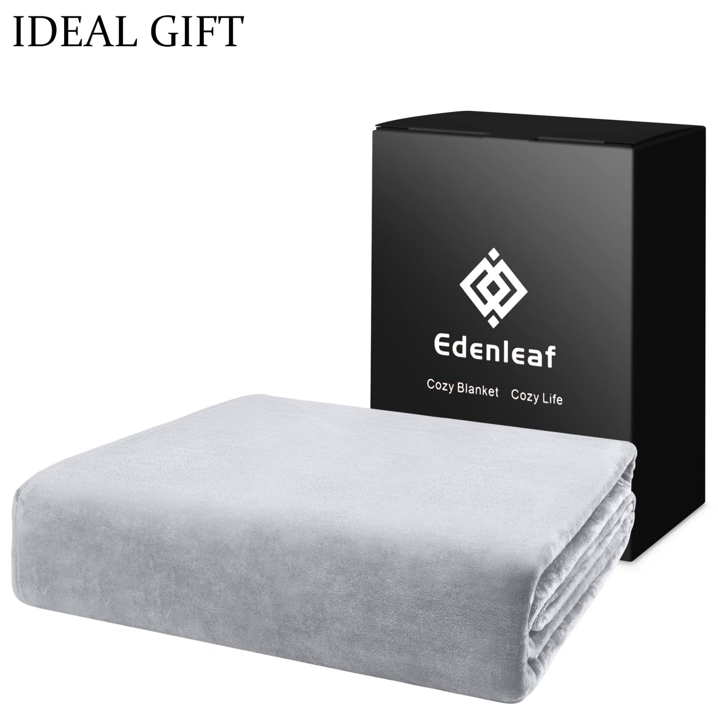 Edenleaf Oversized Blanket 120x120 Inches, Giant Huge Companion for Bed, Sofa, Travel and Camping, Extra Large Big Soft Blanket Fits The Whole Family and Outdoor Campaign, Light Grey