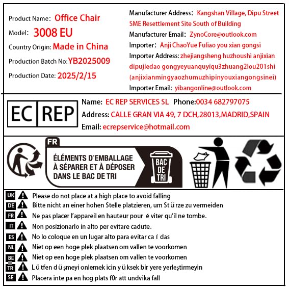 Efomao Big and Tall Office Chair 400lbs – High Back PU Leather Executive Chair with Lumbar Support, Footrest, Swivel Base, Padded Armrests, and Rolling Wheels for Home Office, White Computer Chair