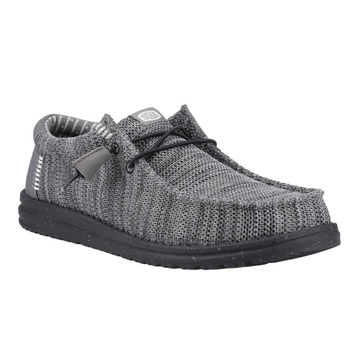 HEYDUDE Wally Stretch Sox Granite Grey/Black Size 15, Men’s Shoes, Slip-on Loafers, Comfortable & Light-Weight