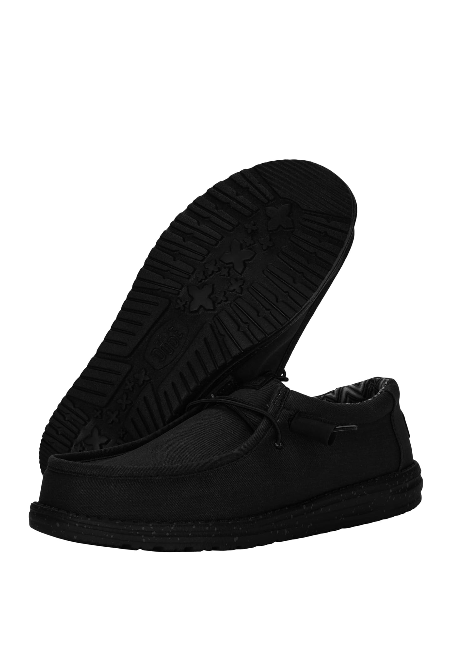 HEYDUDE Men's Wally Stretch Canvas Black/Black Size 15 | Men's Shoes | Men Slip-on Loafers | Comfortable & Light-Weight