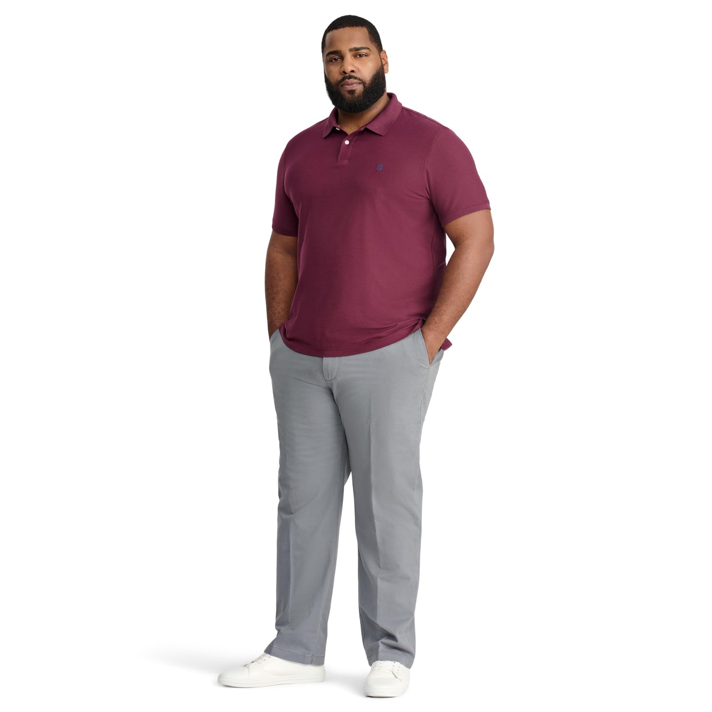 IZOD Men’s Big-and-Tall Advantage Performance Short-Sleeve Solid Polo Shirt, Fig, 4X-Large