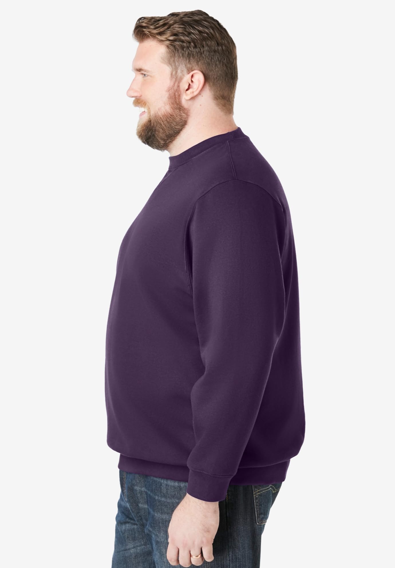 KingSize Men's Big & Tall Fleece Crewneck Sweatshirt - 7XL, Blackberry