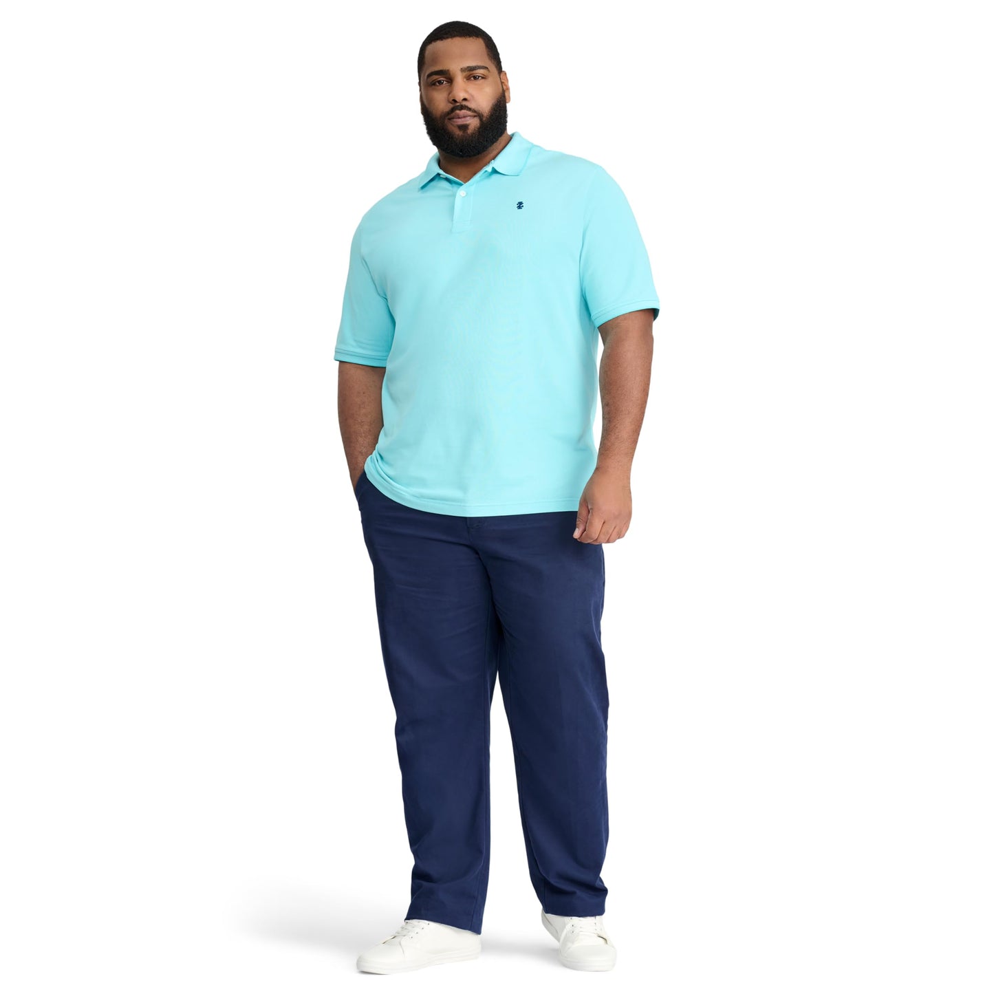 IZOD Men’s Big-and-Tall Advantage Performance Short-Sleeve Solid Polo Shirt, Blue Radiance, 5X-Large