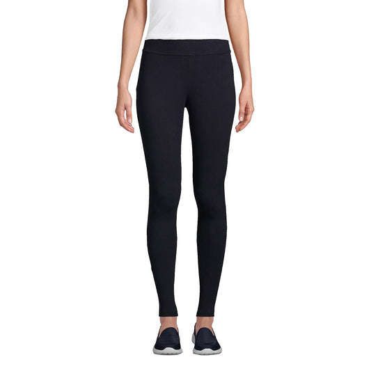 Lands' End Womens Starfish Leggings Black Tall Large