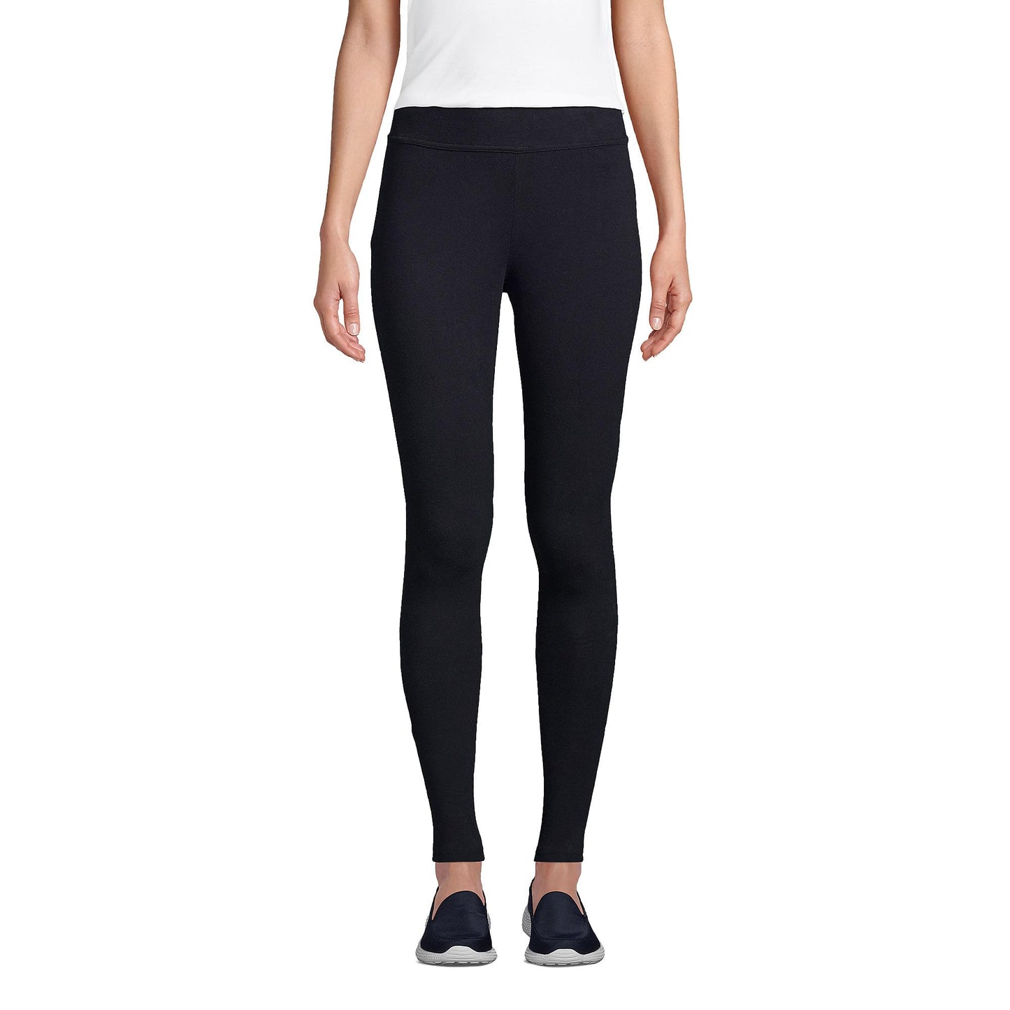 Lands' End Womens Starfish Leggings Black Tall X-Large