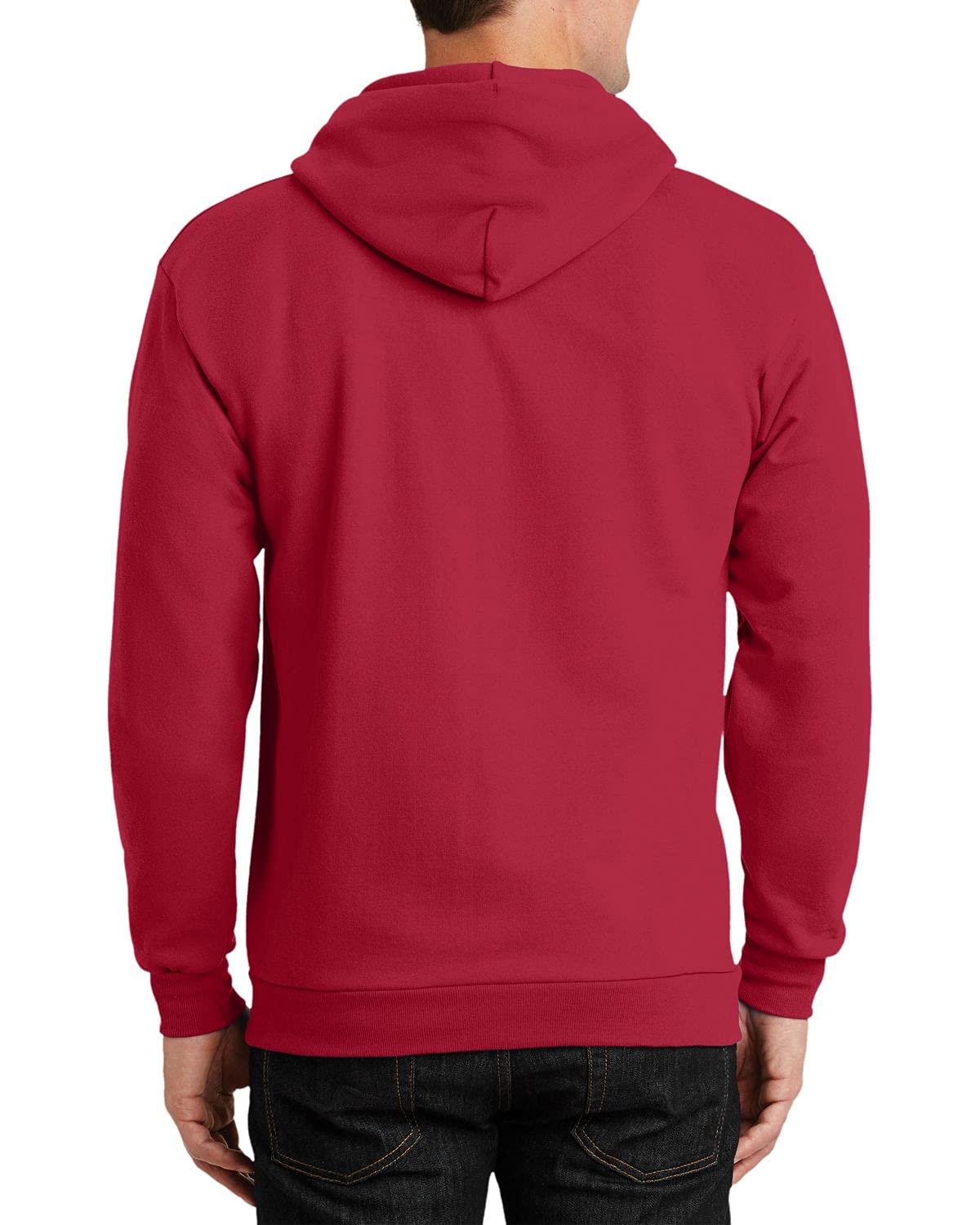 JustBlanks Mens Long Sleeve Hooded Sweatshirt Heavyweight Full-Zip Fleece Hoodie Sweatshirt for Men - Red - XLT