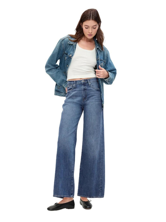 GAP Womens High Rise Wide Leg Jeans Medium Wash 30 Long