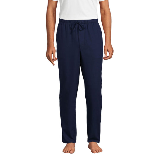 Lands' End Mens Flannel Pajama Pants Deep Sea Navy Tall Large