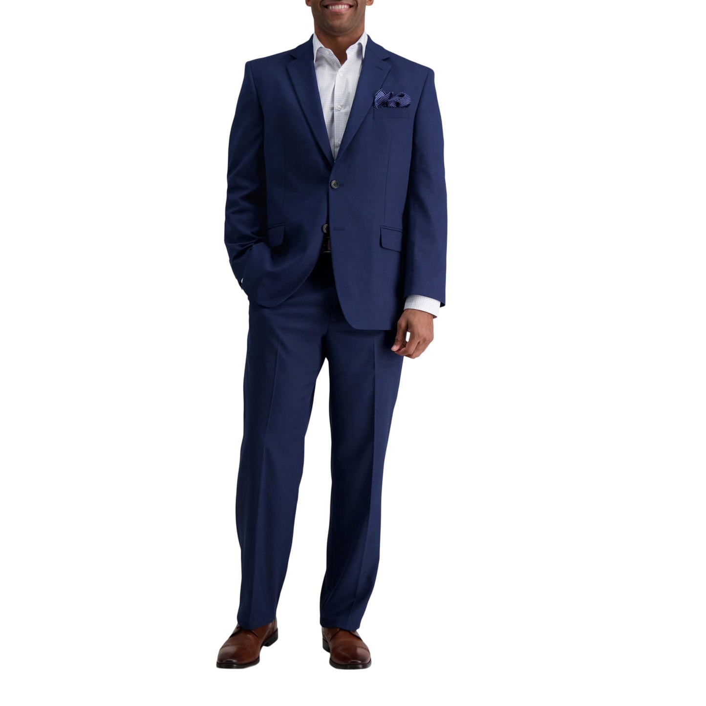 J.M. Haggar Men's Suit Jacket, Blue Weave Print, 48 Tall