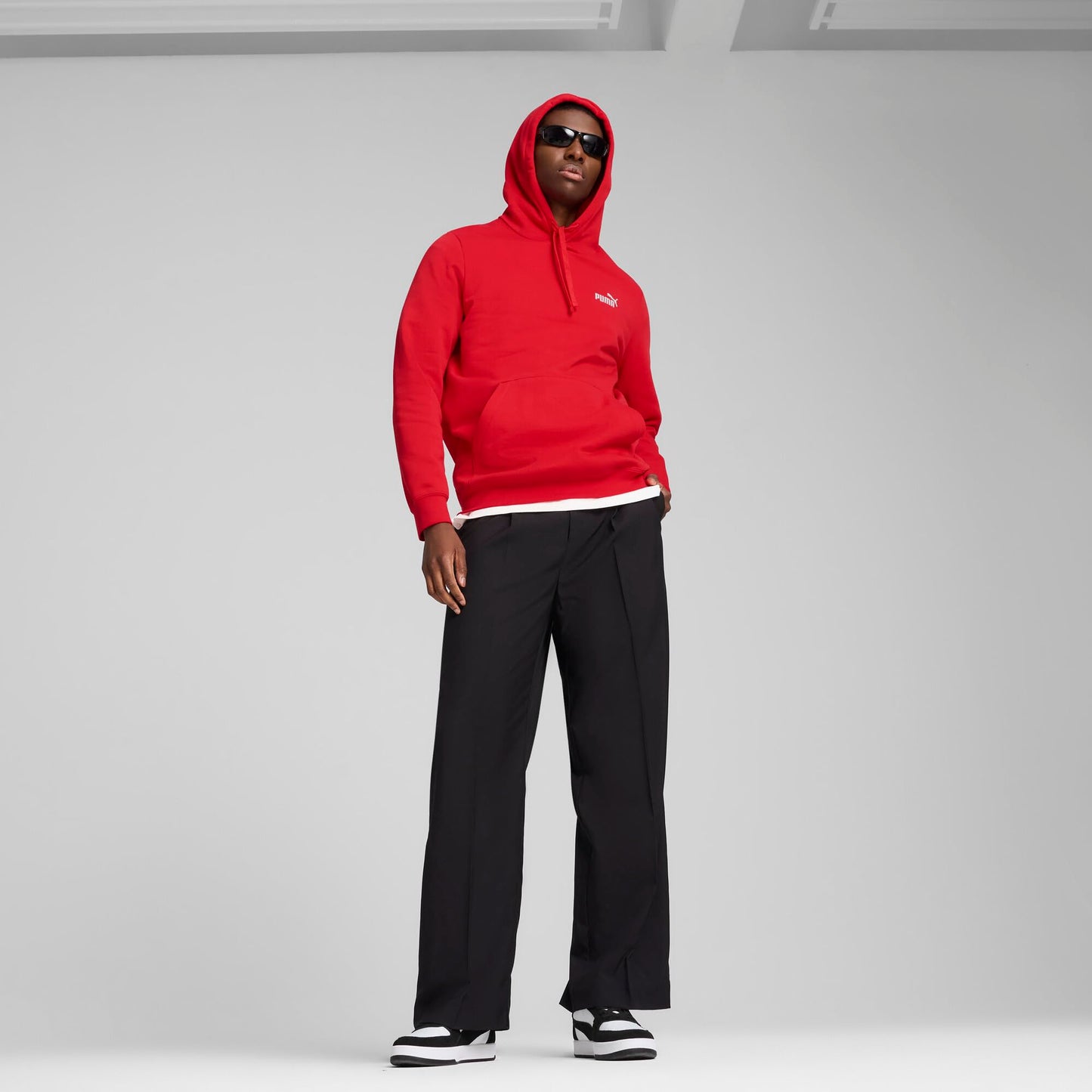 PUMA Men's Tall Size Essentials Small Logo Fleece Hoodie, for All Time Red AH25 - 2XLT