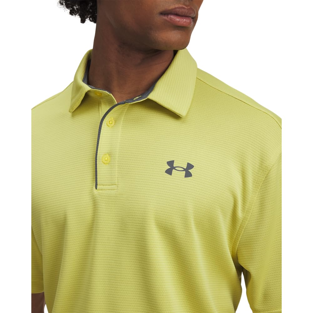Under Armour Men's Tech Polo, Yellow Shade/Pitch Gray, LT