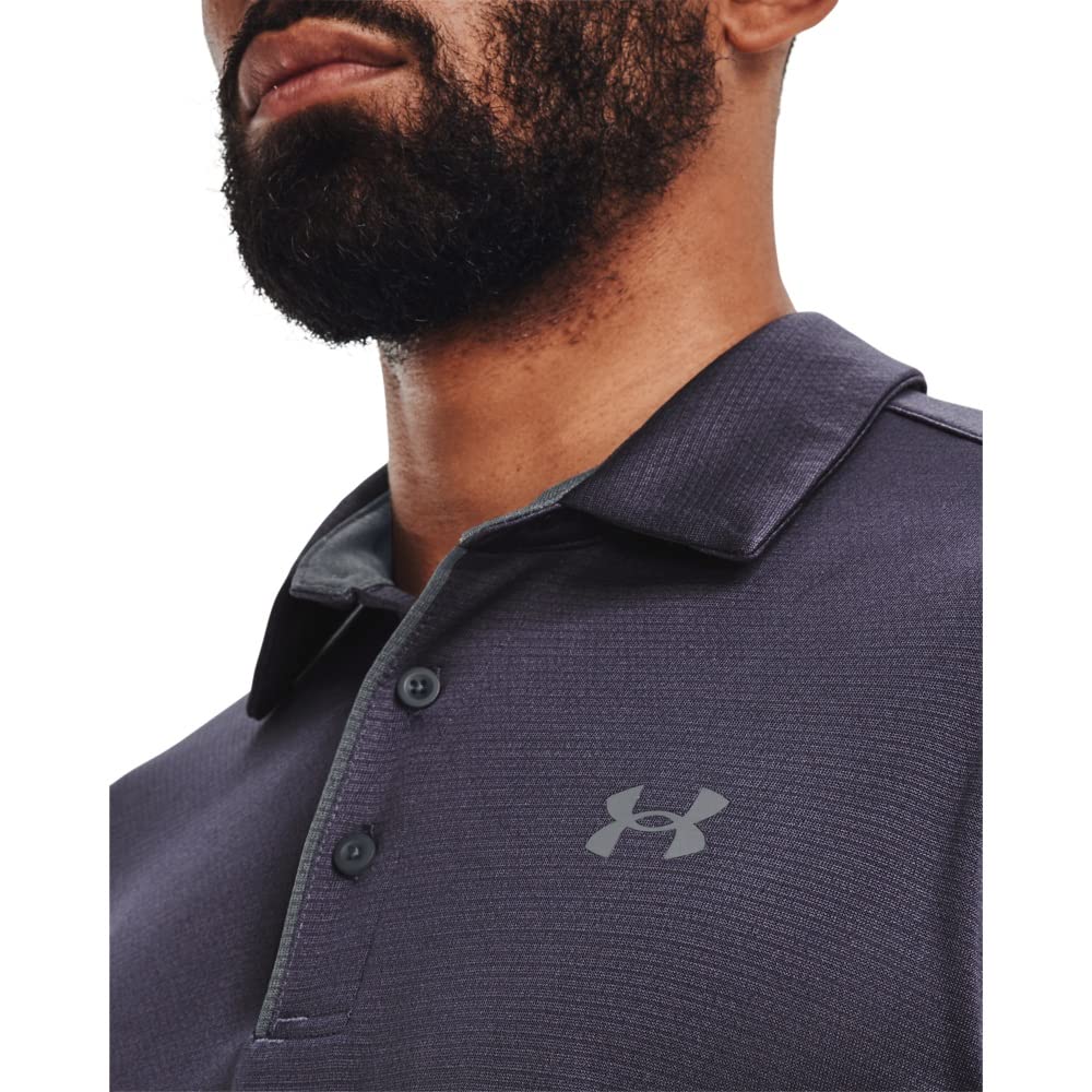 Under Armour Men's Tech Golf Polo, (559) Tempered Steel/Pitch Gray/Pitch Gray, Small Tall