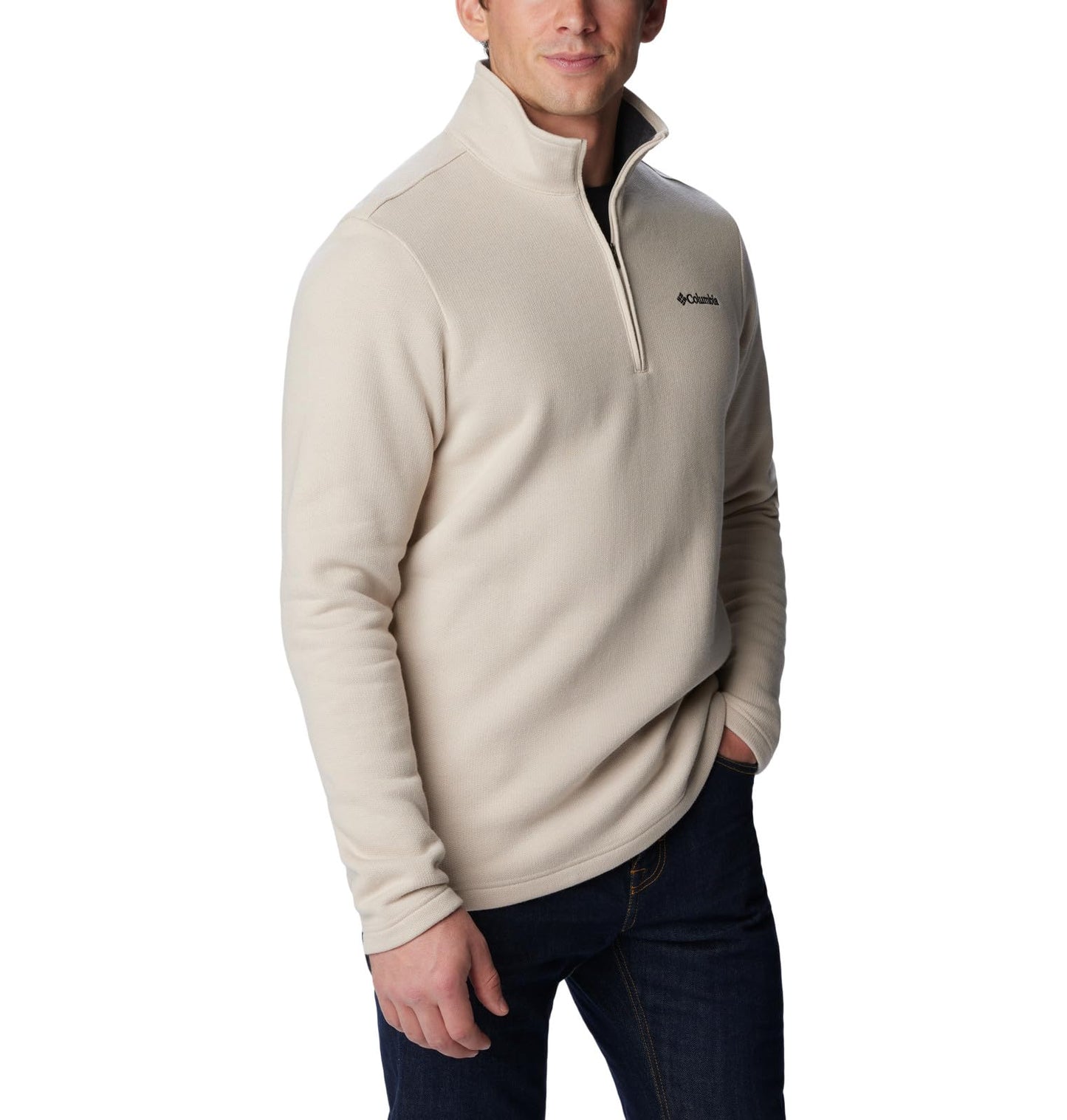 Columbia Men's Great Hart Mountain III Half Zip, Dark Stone Heather, Large Tall