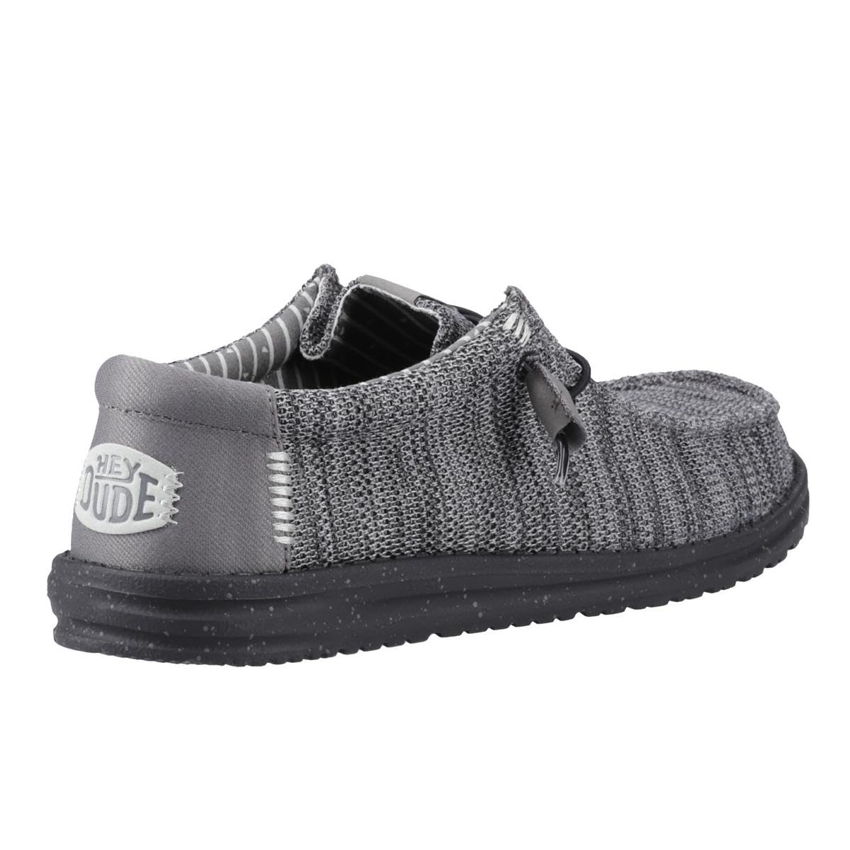 HEYDUDE Wally Stretch Sox Granite Grey/Black Size 15, Men’s Shoes, Slip-on Loafers, Comfortable & Light-Weight