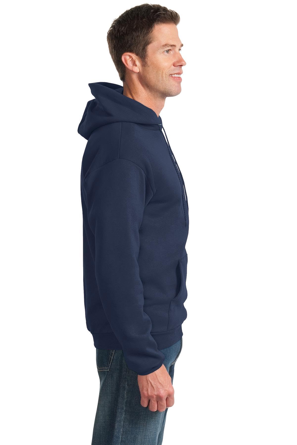 Port & Co TALL Essential Fleece Pullover Hooded Sweatshirt-PC90HT-LT-Navy