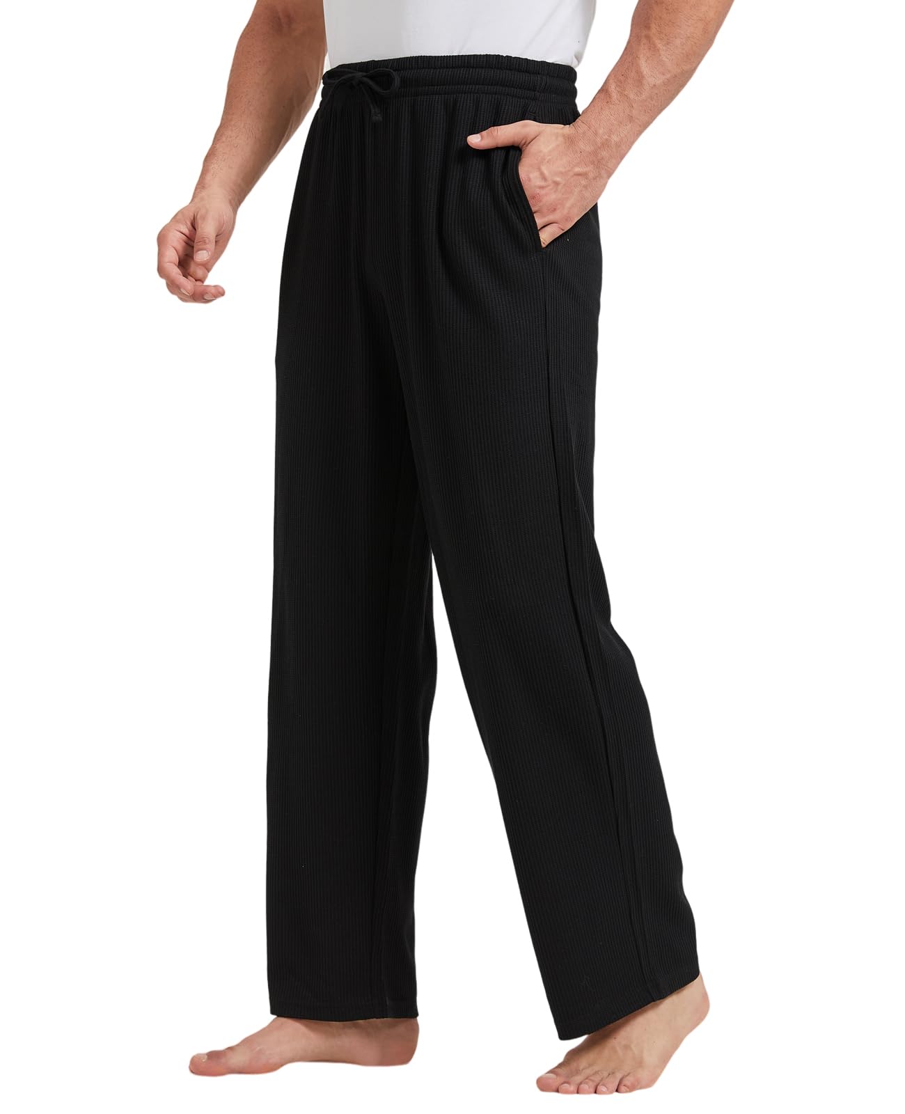 TTZ 34/36 Inseam Mens Tall Pajama Pants Waffle Pj Lounge Sleep Pants for Tall Men-XLT