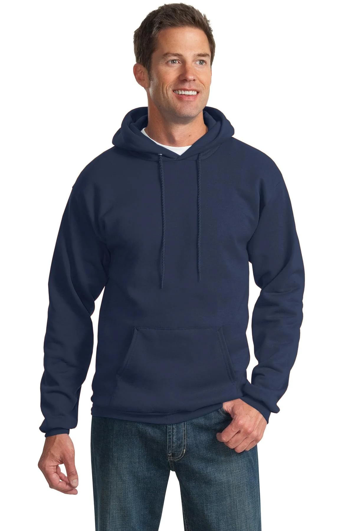 Port & Co TALL Essential Fleece Pullover Hooded Sweatshirt-PC90HT-4XLT-Navy